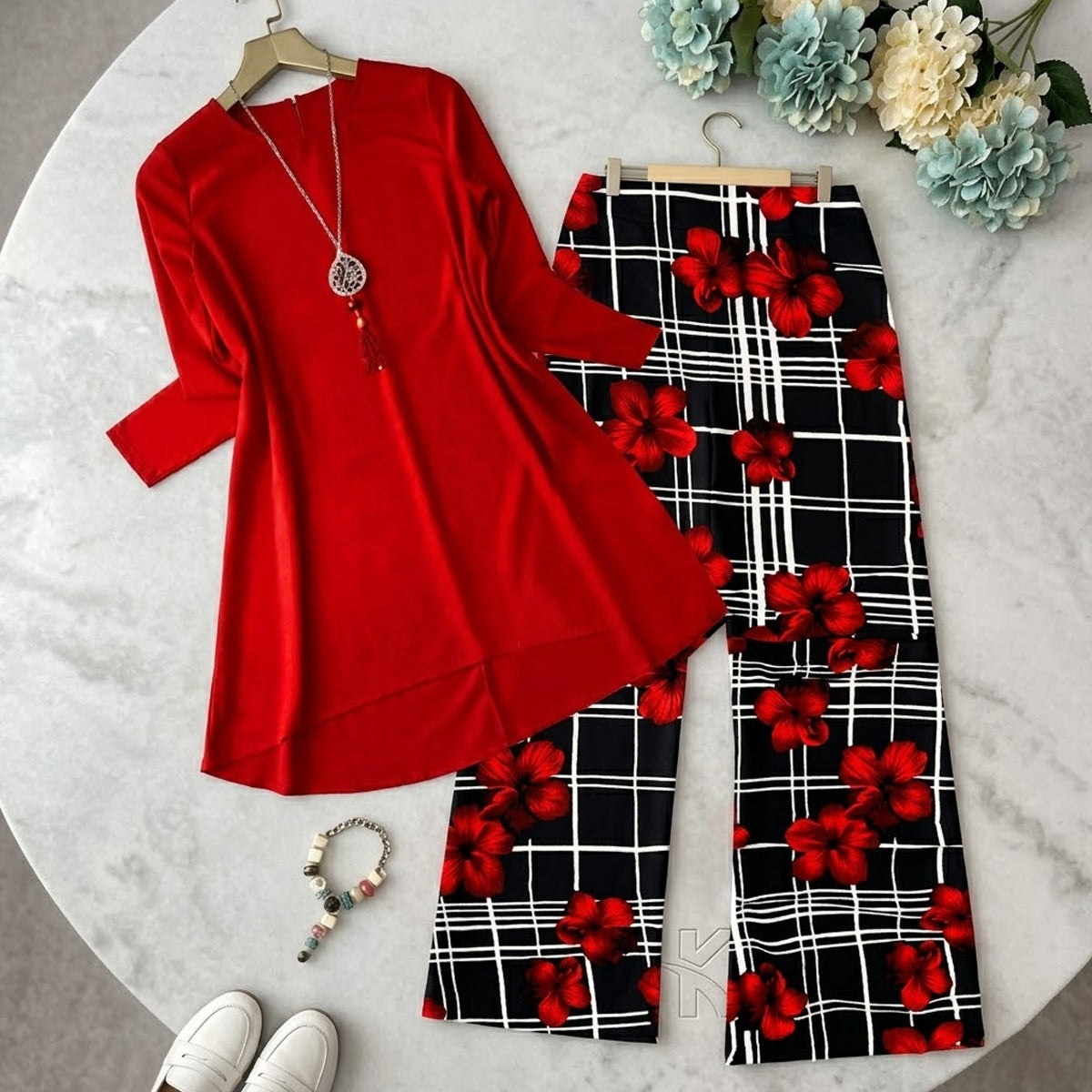2Pc Stitched ladies dress